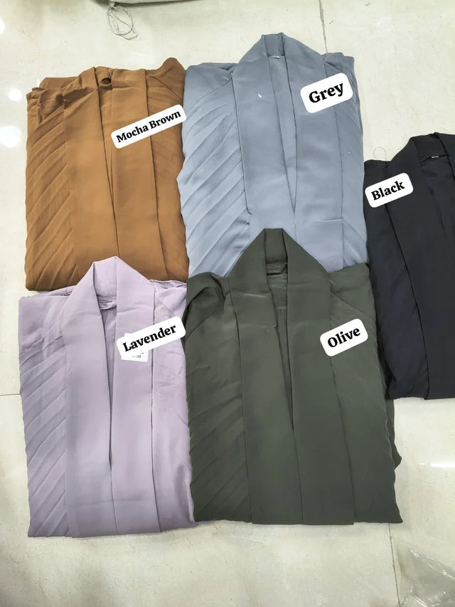 Al Kareem Pleated Abaya Imported Dubai Abaya Korean Prada Fabric (Imported)