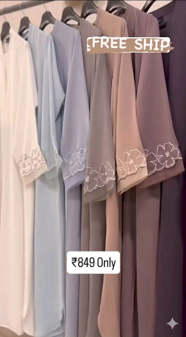 Al Zahra Abaya Embroidery Abaya Prada Fabric (Imported)