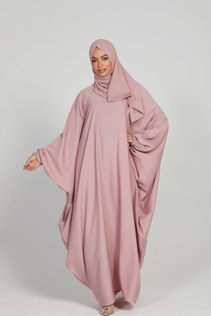 Alishbah Abaya Elasticated Sleeves Kaftan Abaya
