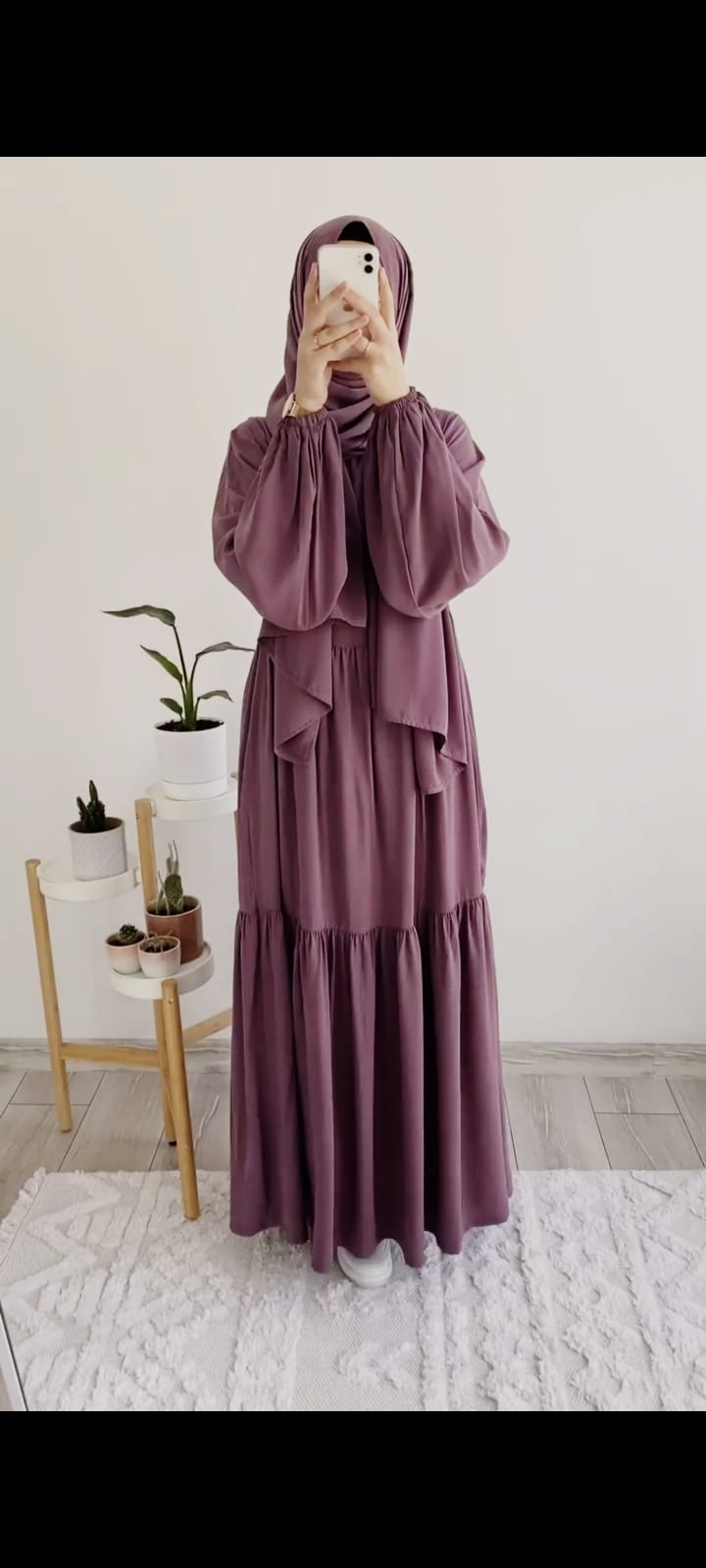 Taiba Pleated Abaya Elastic sleeves Abaya from Turkey 🇹🇷 (Imported)