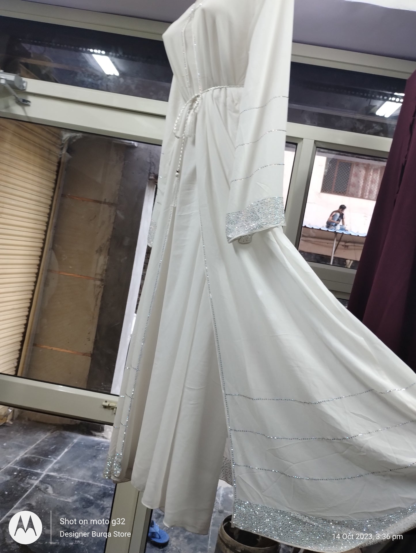 Bridal Dubai Abaya White Shade