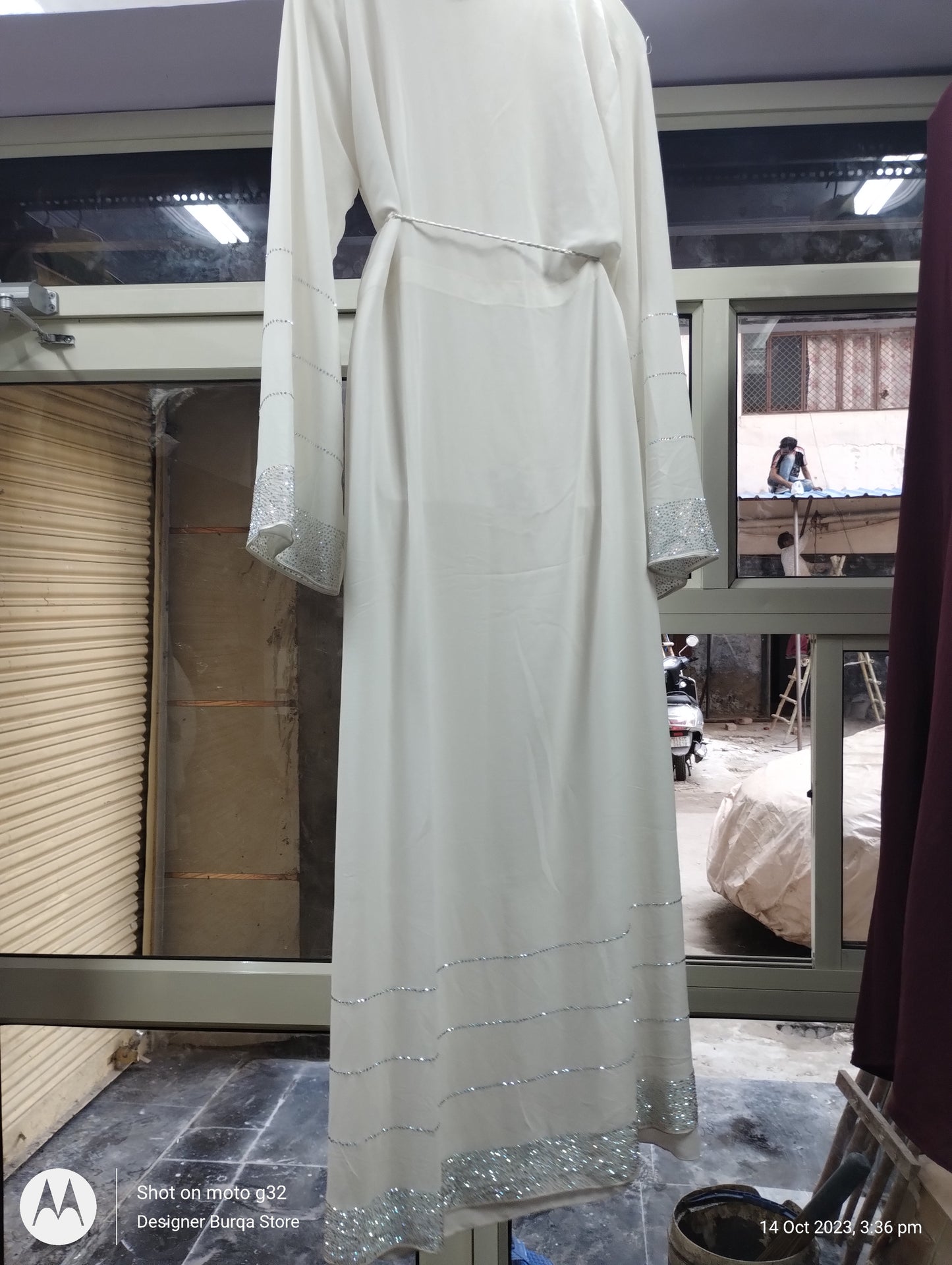 Bridal Dubai Abaya White Shade