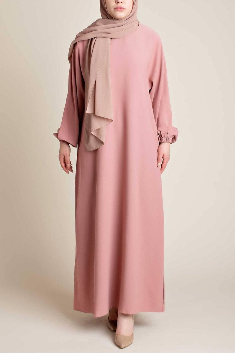 Raghiba Abaya Basic Elasticated Sleeves Abaya Firdous Fabric Abaya