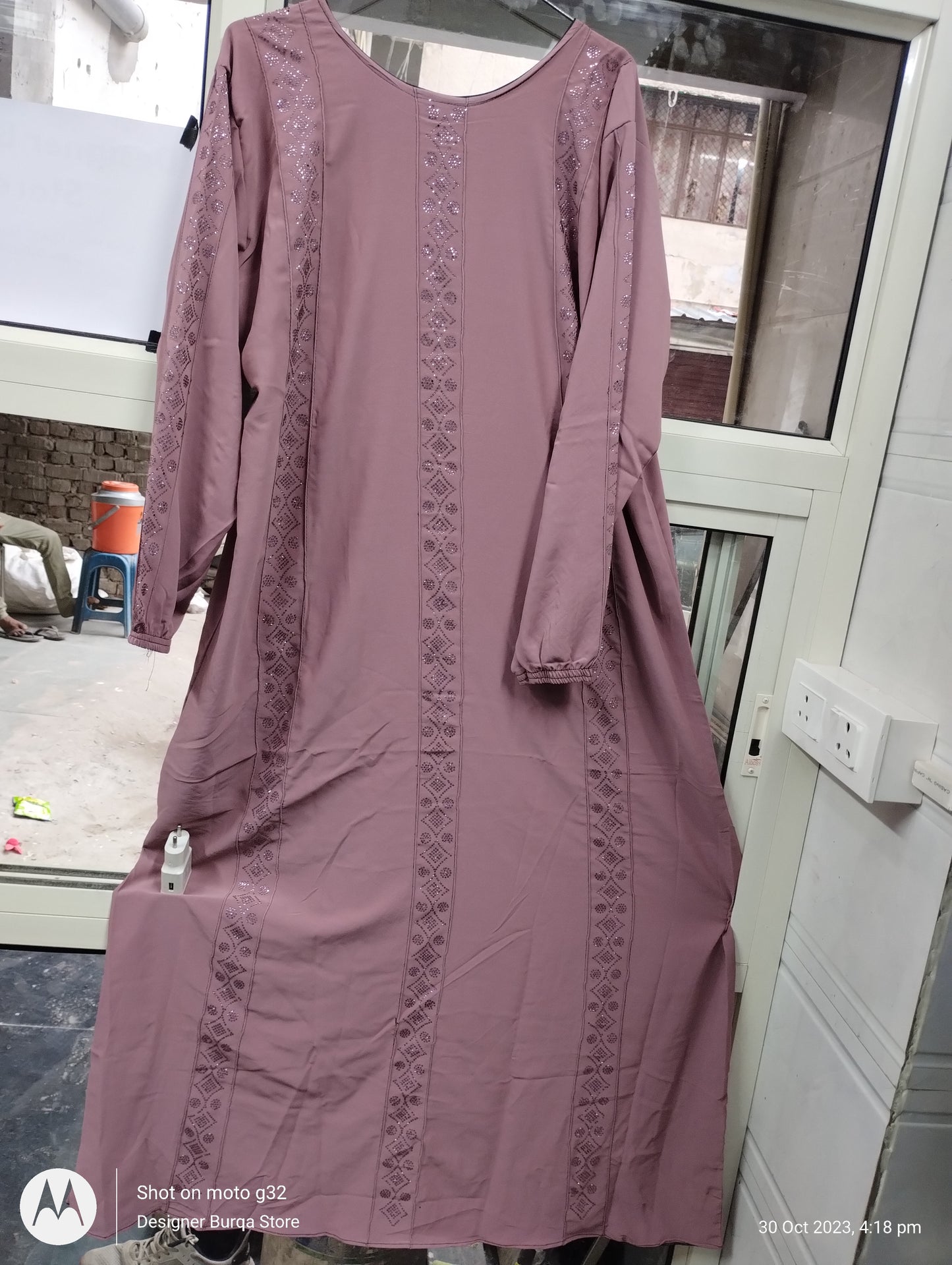Zeenat Abaya Diamond Stone Work Abaya prada Fabric Abaya (Imported)
