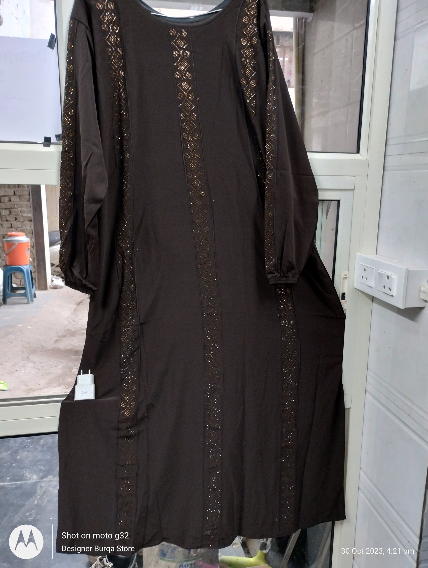 Zeenat Abaya Diamond Stone Work Abaya prada Fabric Abaya (Imported)