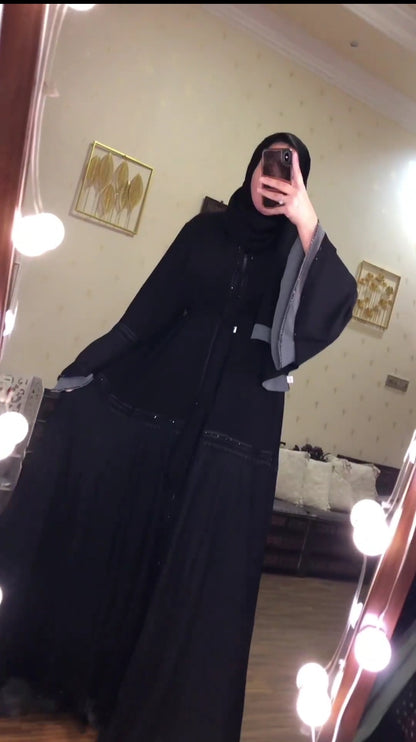 Hania Abaya Double Layered Abaya Imported from Dubai