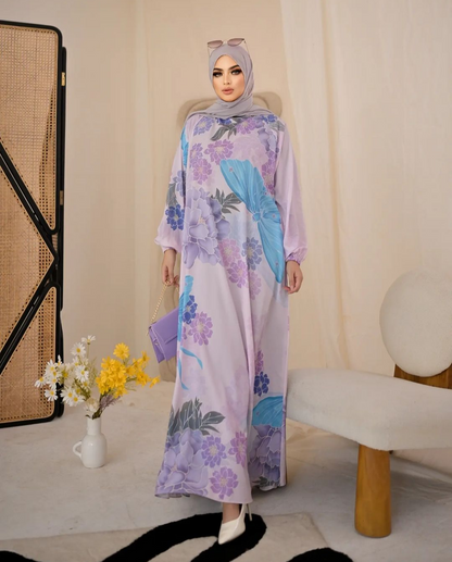 Safurah Abaya Floral Print Abaya 3D Digital Print Abaya (Nida Fabric)