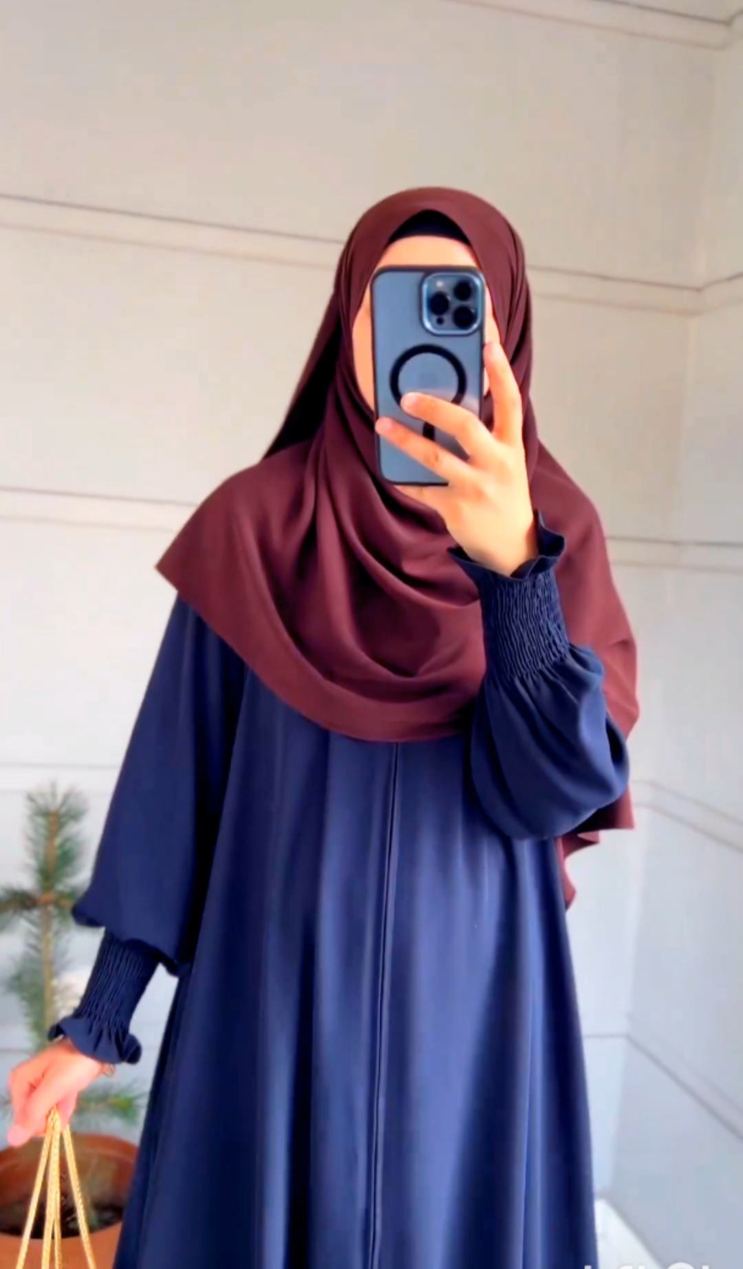 Sundus Abaya  Casual Zipper  Abaya Smoked Sleeves Abaya