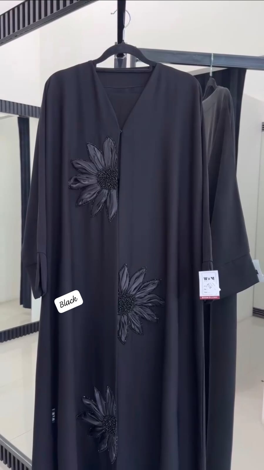 AL NADIA Handwork Abaya  Nida Fabric (Imported) (Black)