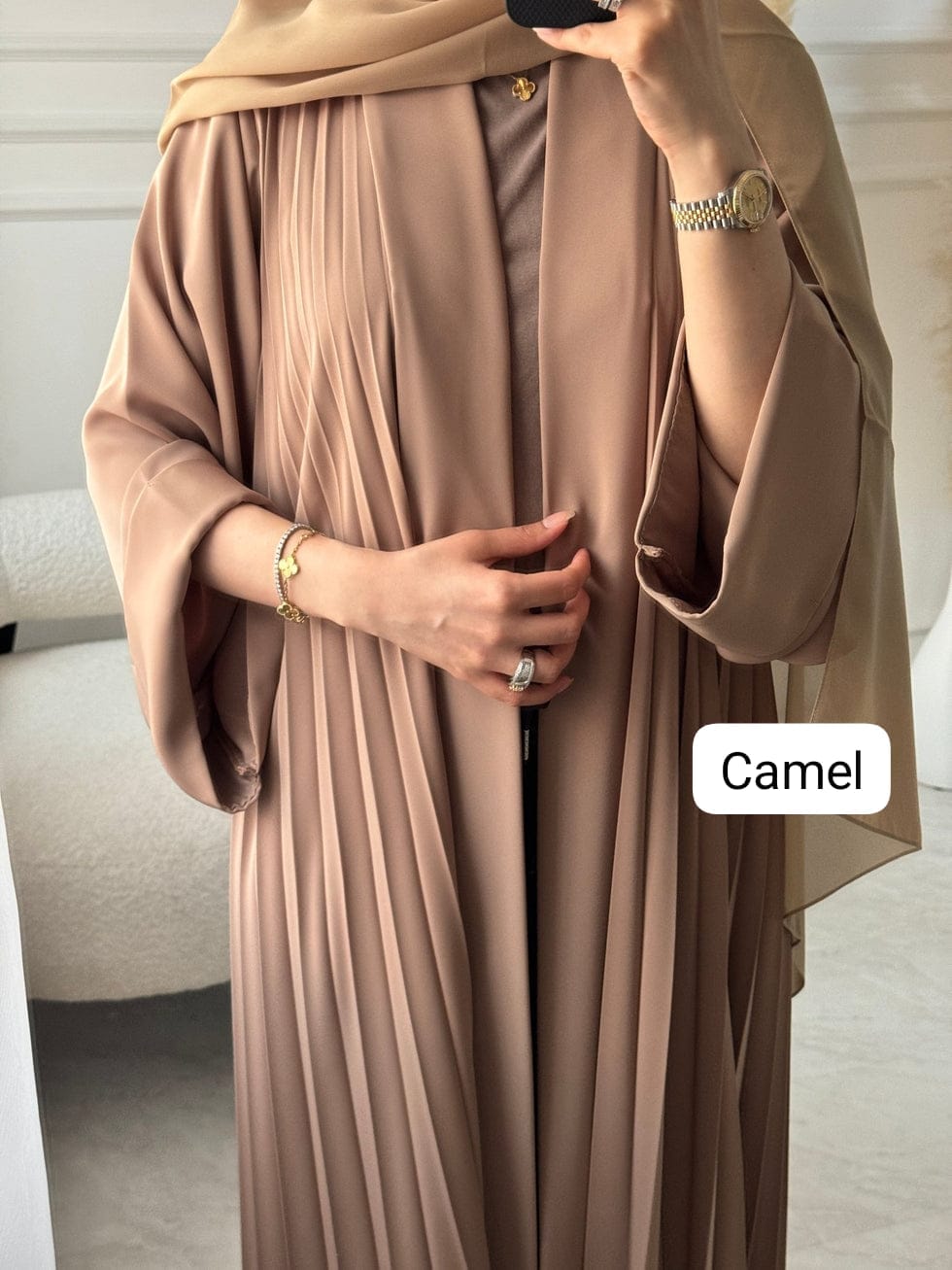 Al Kareem Pleated Abaya Imported Dubai Abaya Korean Prada Fabric (Imported)