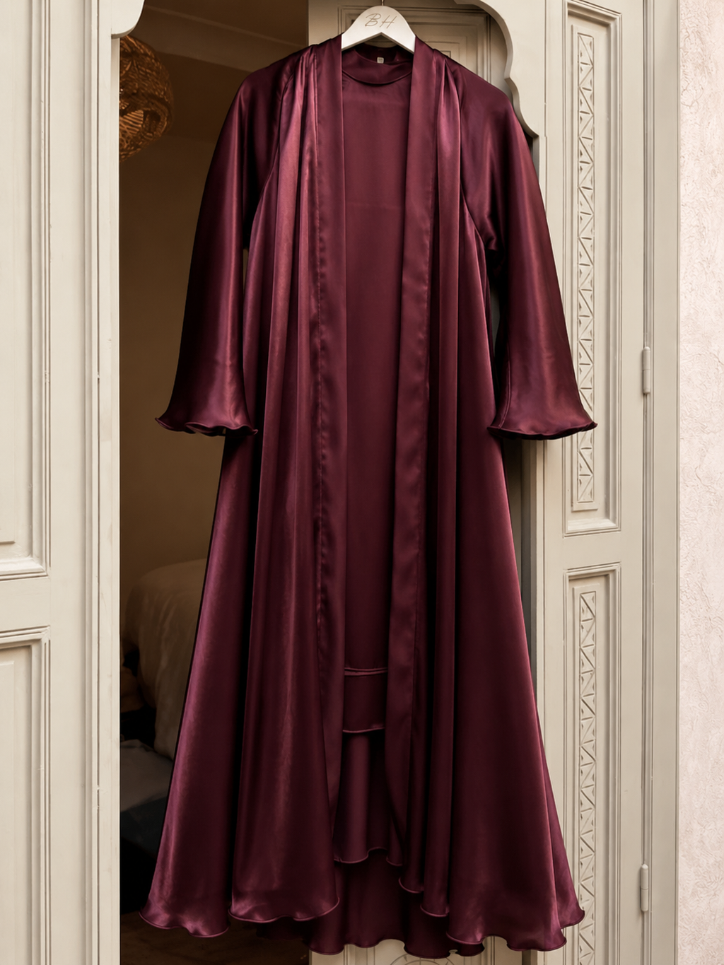 Al Shanaya Luxe Abaya Organza 2pc Shrug Abaya (Limited Edition)