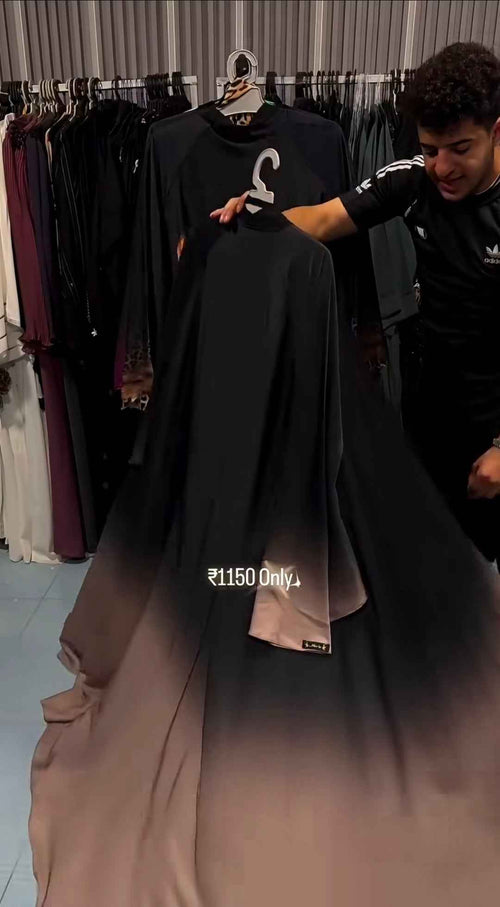 Al Qaswa Luxe Shade Abaya Imported Abaya 2 pc Shrug Abaya