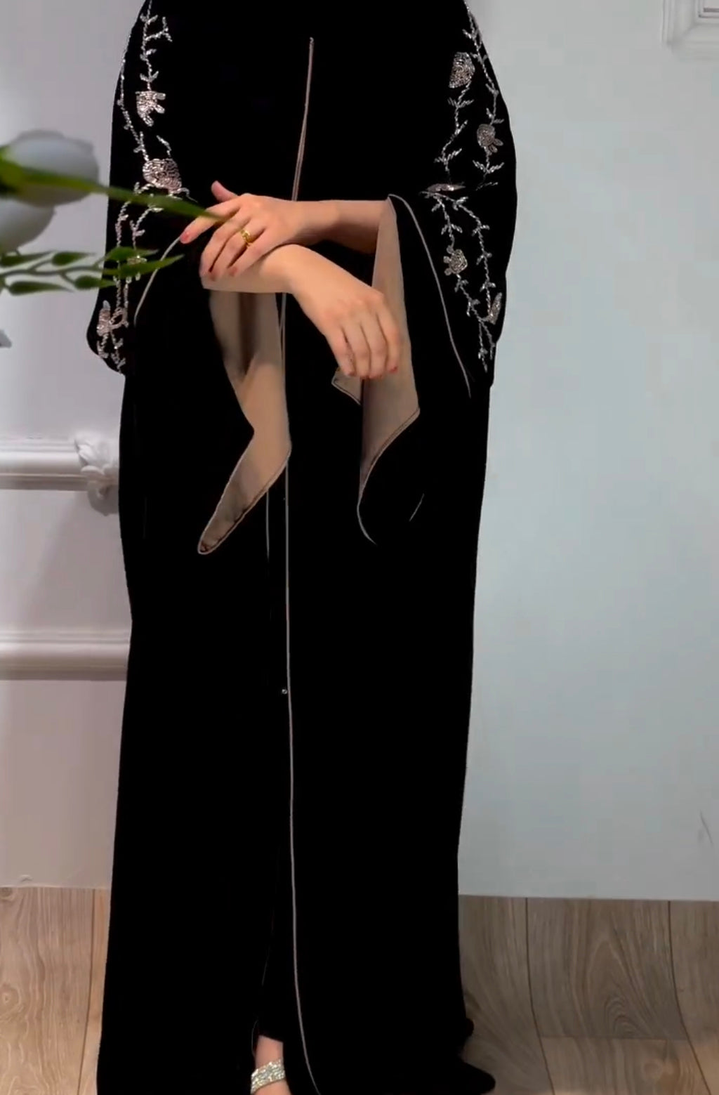 Al Fatima Abaya Handwork Abaya Korean Nida Fabric (Imported)