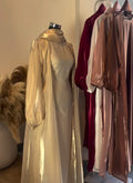 Al Hayaa Luxe Abaya Organza 2pc Shrug Abaya (Imported)