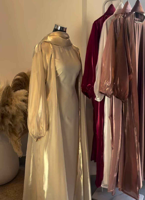 Al Hayaa Luxe Abaya Organza 2pc Shrug Abaya (Imported)