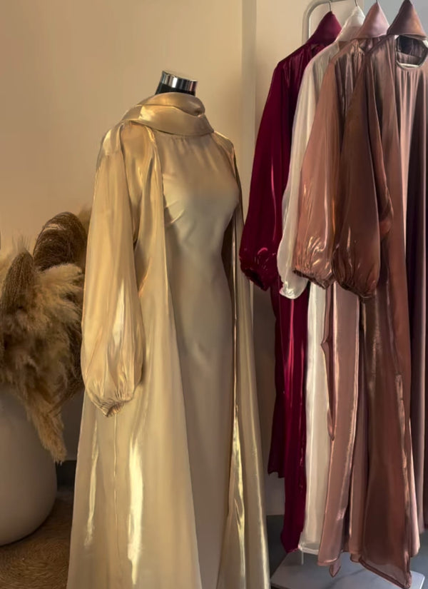 Al Hayaa Luxe Abaya Organza 2pc Shrug Abaya (Imported)