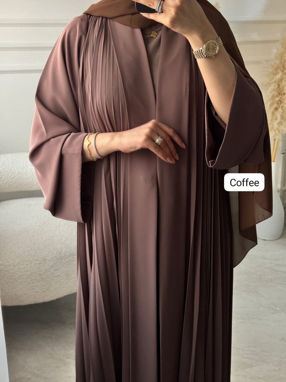 Al Kareem Pleated Abaya Imported Dubai Abaya Korean Prada Fabric (Imported)