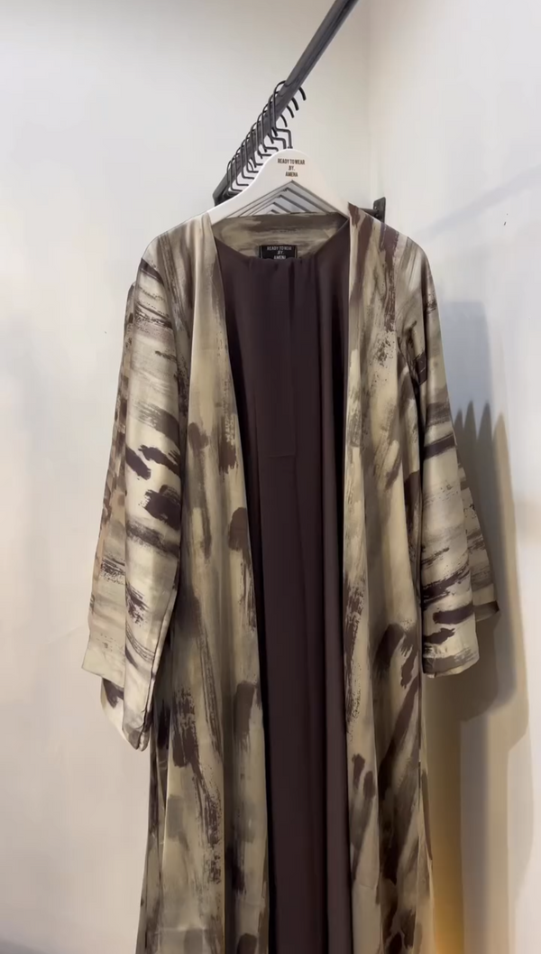 Sandal Dubai Special New Launch Abaya 2 Pc Shrug Abaya (Korean Nida) (Imported)