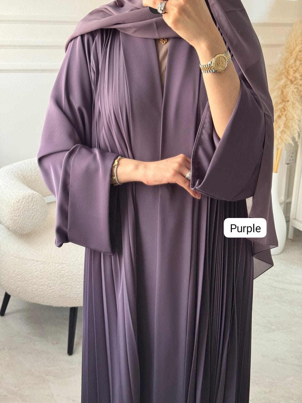 Al Kareem Pleated Abaya Imported Dubai Abaya Korean Prada Fabric (Imported)