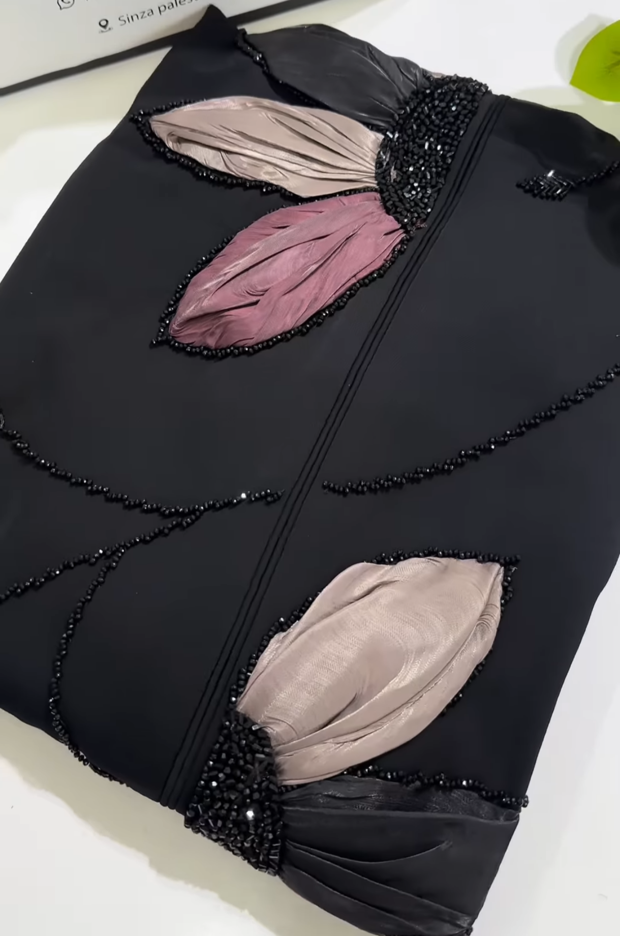 Al Sana Abaya Handwork Abaya Tiktok Fabric (Imported)