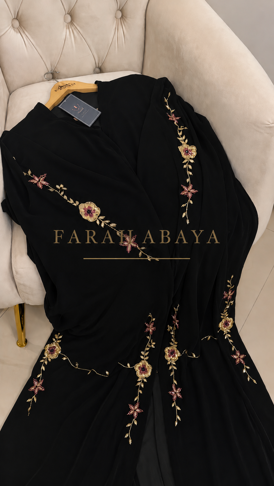 Farah Abaya Handwork Abaya Nida Fabric (Imported)