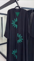 AL NADIA Handwork Abaya  Nida Fabric (Imported) (Black)