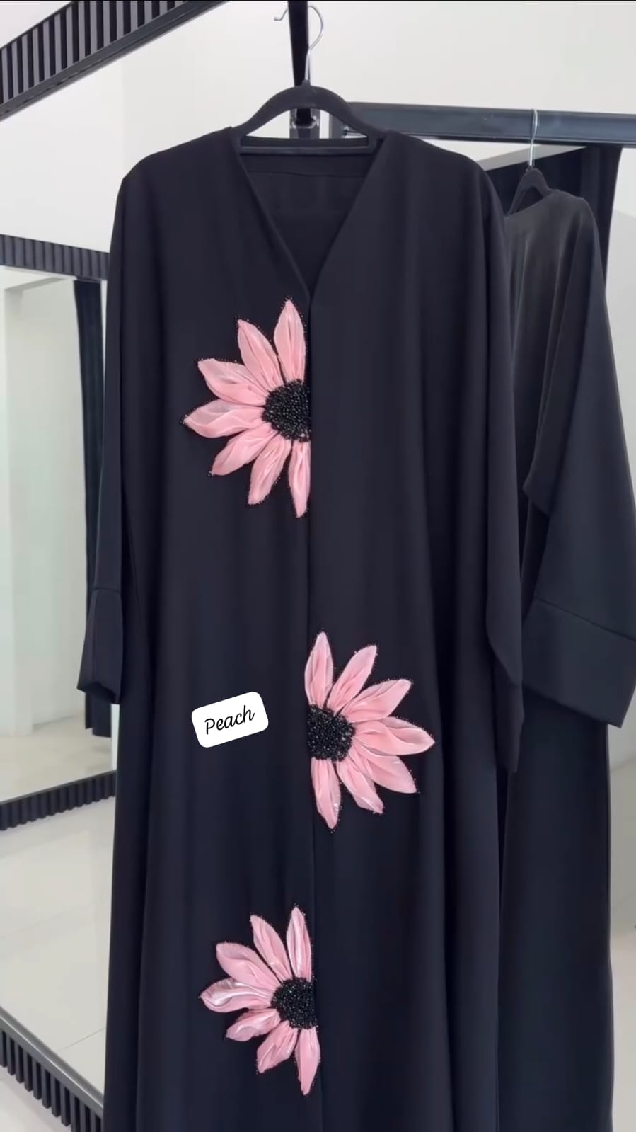 AL NADIA Handwork Abaya  Nida Fabric (Imported) (Black)