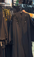 Al Bareera Abaya Handwork Abaya  Nida Fabric (Imported) (Black)