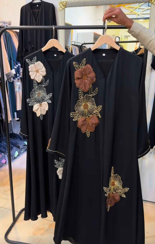 Al Aasiya Abaya Handwork Abaya  Tiktok Fabric (Imported)