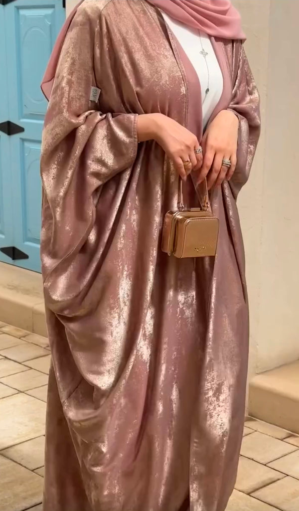 Ajman Abaya 2 Piece Shimmer Abaya Kaftan Shrug Abaya (Imported)