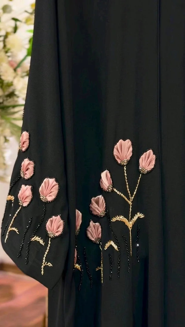 Al Ameerah Abaya Handwork Abaya Imported Nida Fabric Abaya (Imported)