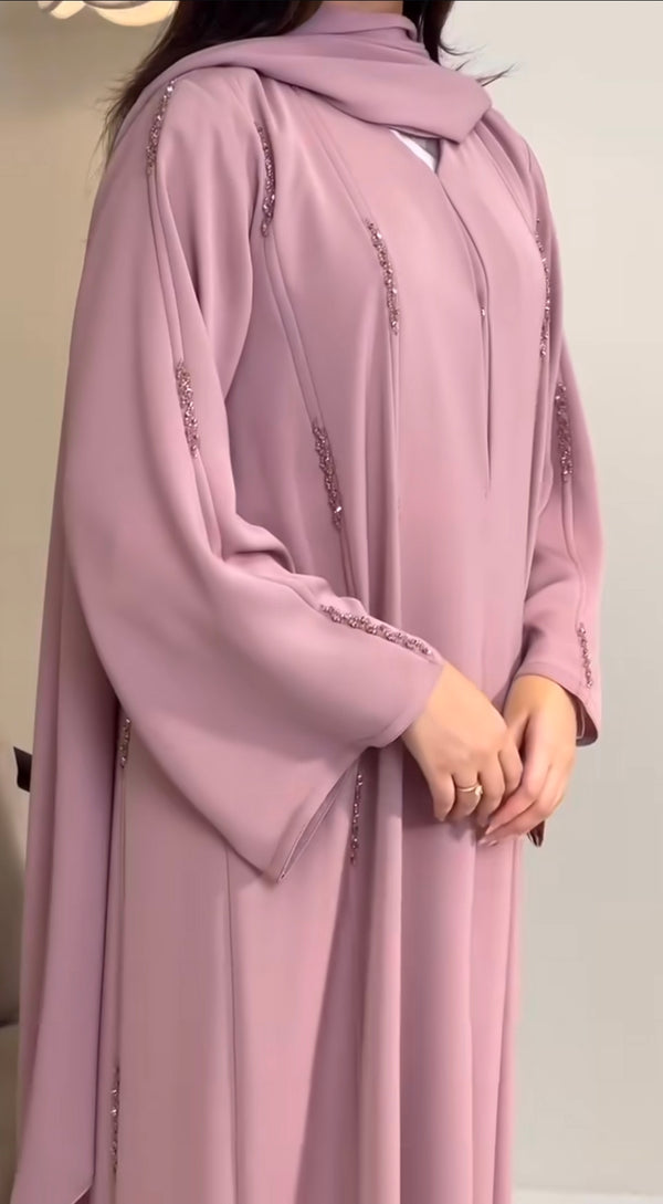 Al Elaf Abaya Handwork Abaya Korean Prada Fabric (Imported)
