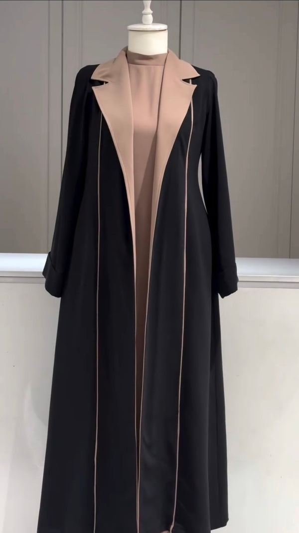 Al Kiswah Coat Abaya Korean Prada Fabric Abaya 2Pc Shrug Abaya (Imported) (UAE)
