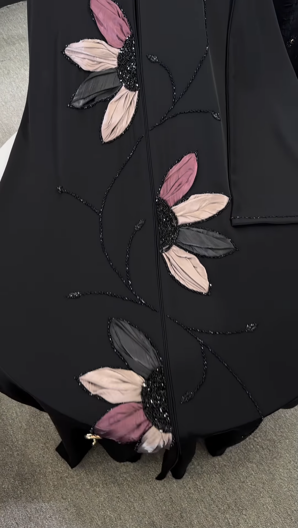 Al Sana Abaya Handwork Abaya Tiktok Fabric (Imported)