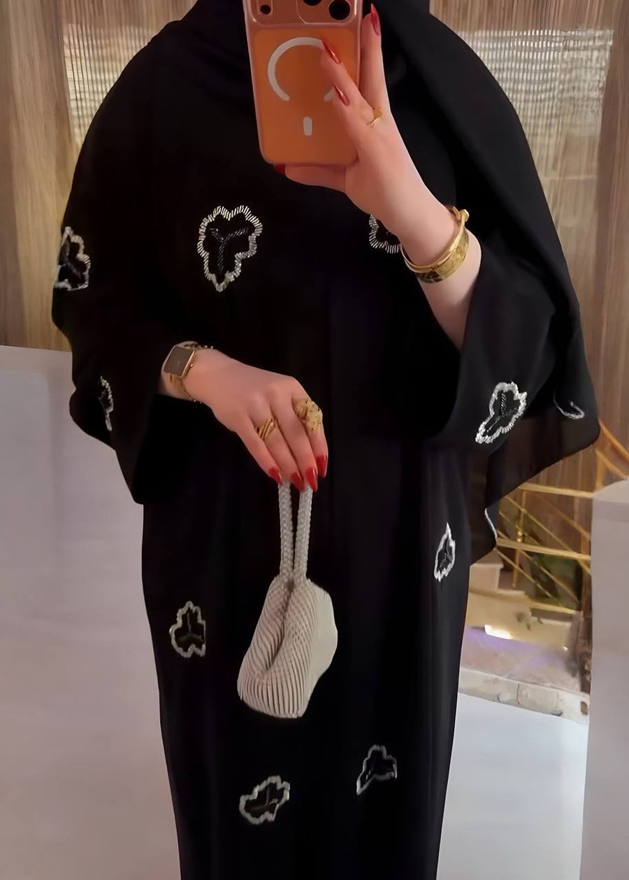 Al Husna Abaya Handwork  Abaya Tiktok Fabric (Imported)