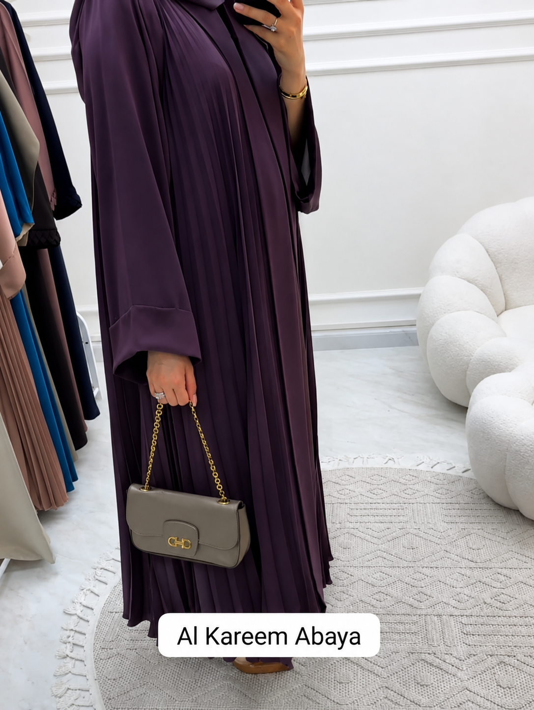 Al Kareem Pleated Abaya Imported Dubai Abaya Korean Prada Fabric (Imported)