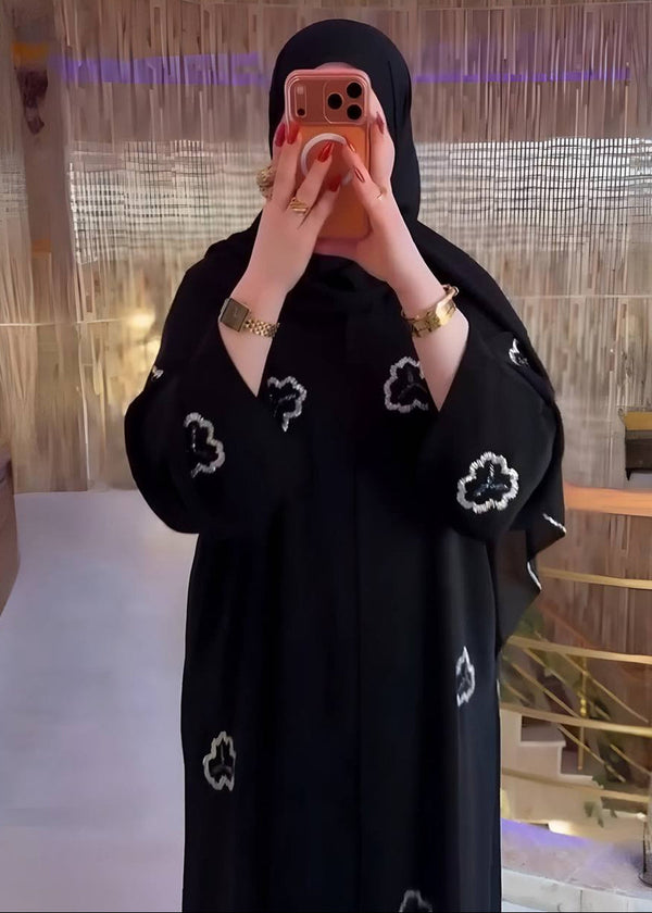 Al Husna Abaya Handwork  Abaya Tiktok Fabric (Imported)
