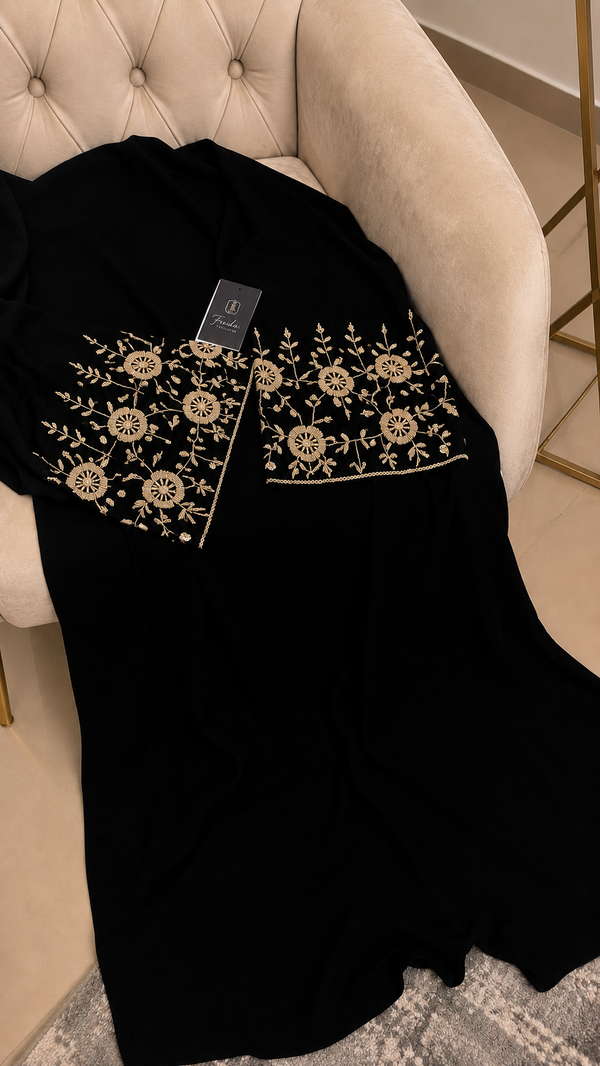 Al Taiba Abaya Handwork  Abaya Tiktok Fabric (Imported)