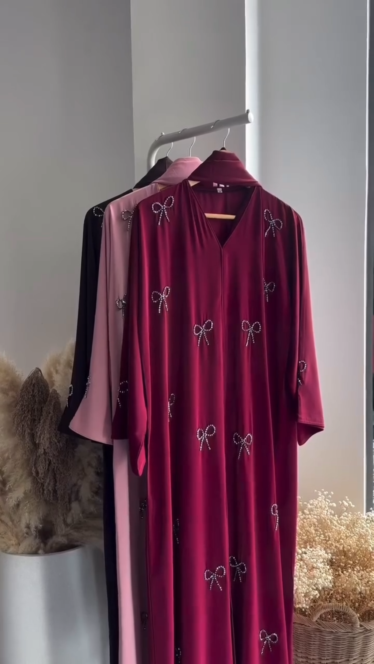 Bow Abaya Handwork Abaya Imported Tiktok Fabric Abaya