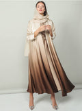 Al Qaswa Luxe Shade Abaya Imported Abaya 2 pc Shrug Abaya (Brown)