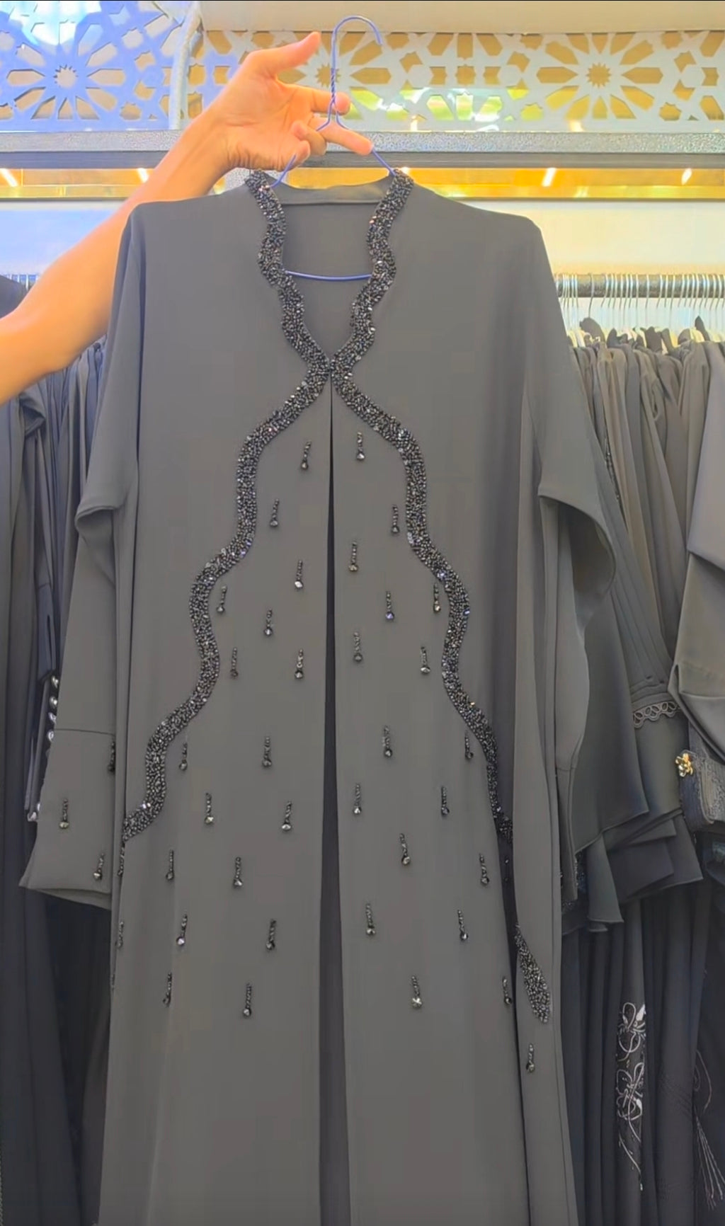 Al Hawa Abaya Handwork Abaya  Nida Fabric (Imported) (Black)