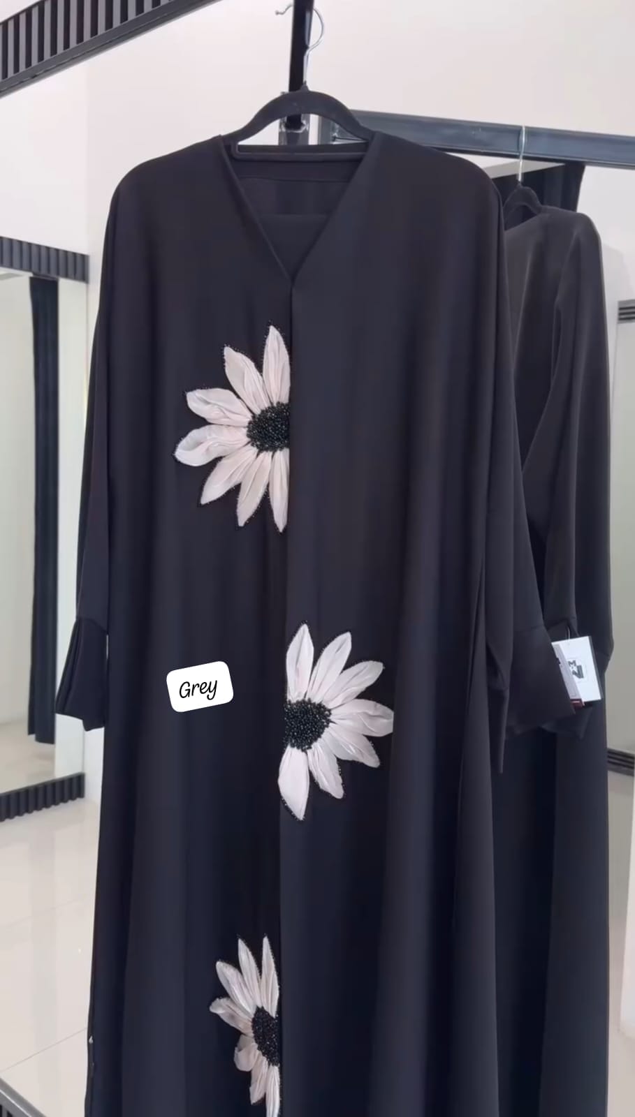 AL NADIA Handwork Abaya  Nida Fabric (Imported) (Black)