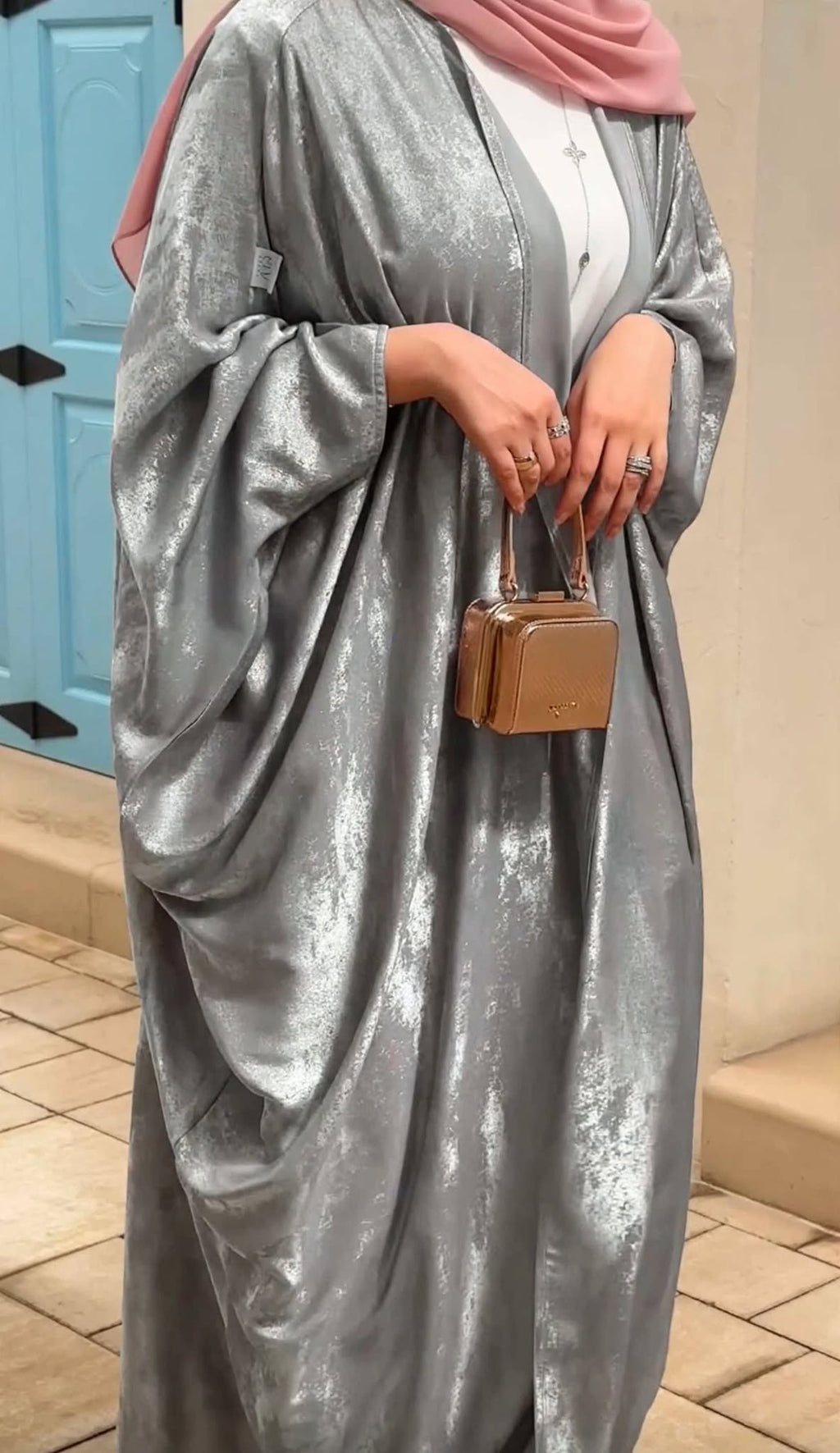 Ajman Abaya 2 Piece Shimmer Abaya Kaftan Shrug Abaya (Imported)