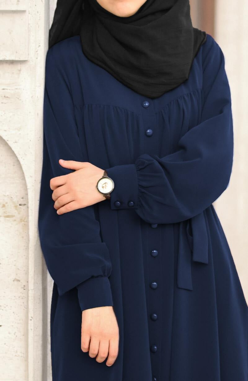Raziya Abaya  Cuffed Sleevee  Limited Edition from Turkey (Navy Blue)