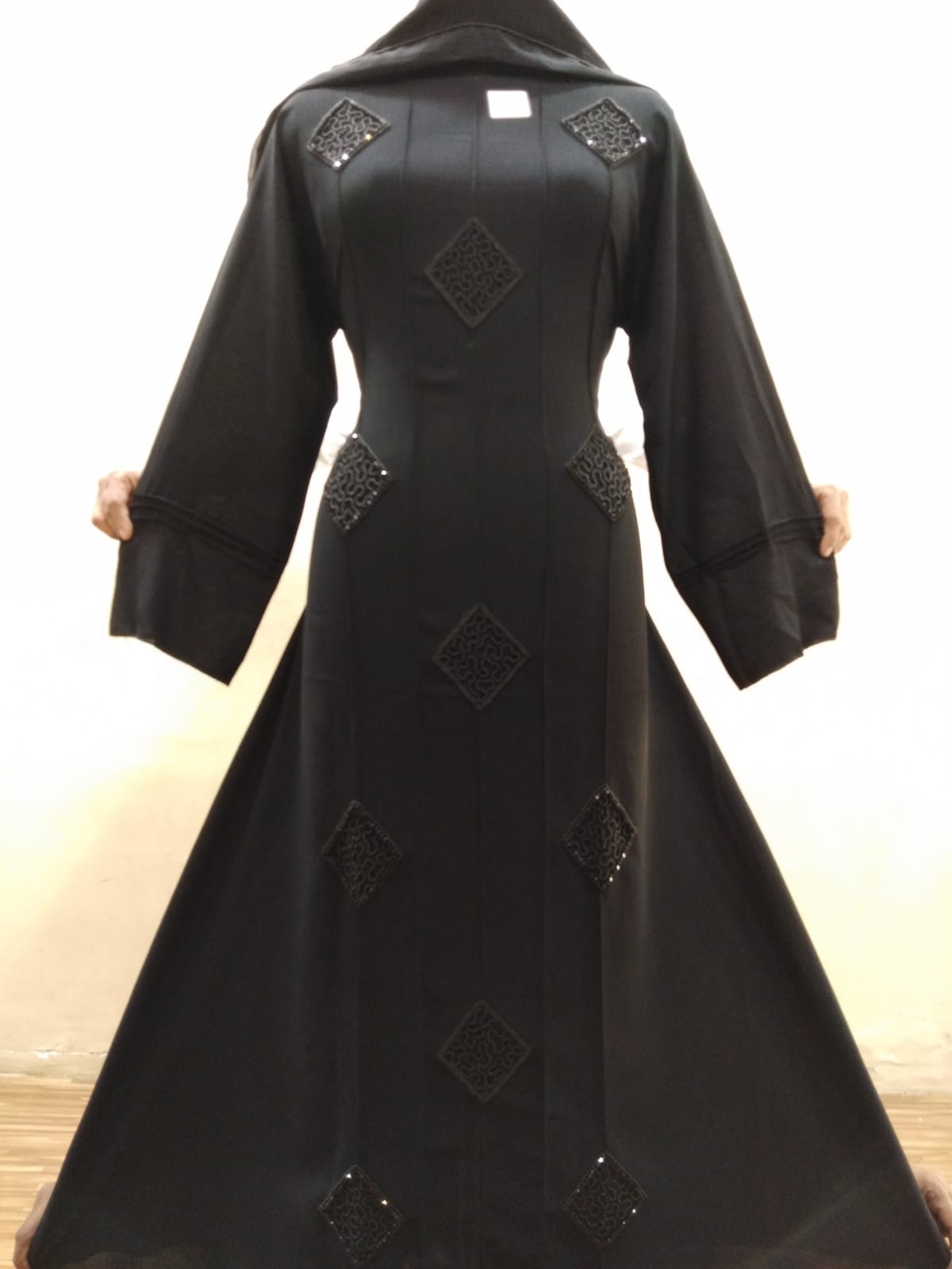 Zeba Handwork Abaya Pintex Abaya With Hanndwork (Black)(Imported)