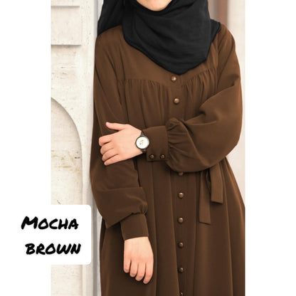 Raziya Abaya  Cuffed Sleevee  Limited Edition from Turkey (Mocha Brown)