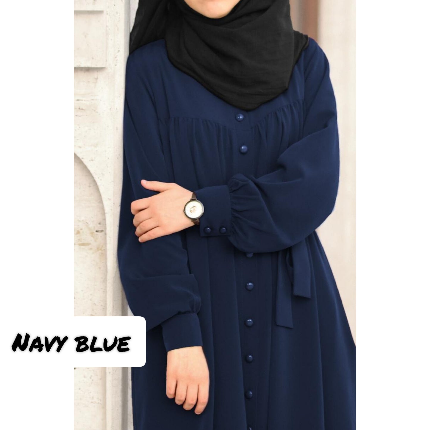 Raziya Abaya  Cuffed Sleevee  Limited Edition from Turkey (Navy Blue)