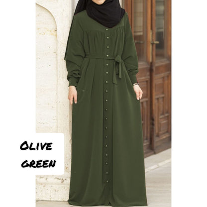 Raziya Abaya  Cuffed Sleevee  Limited Edition from Turkey (Olive Green)